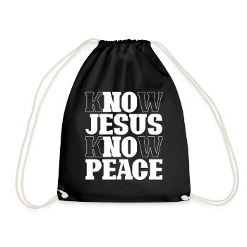 Connaissez Jésus Connaissez la paix - Croyez en Dieu - Sac de sport léger - noir - Devant