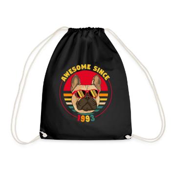 28e anniversaire du bouledogue français génial depuis 1993 - Sac de sport léger - noir - Devant