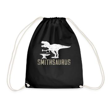Blacksmith dinosaur - Drawstring Bag - black - Front
