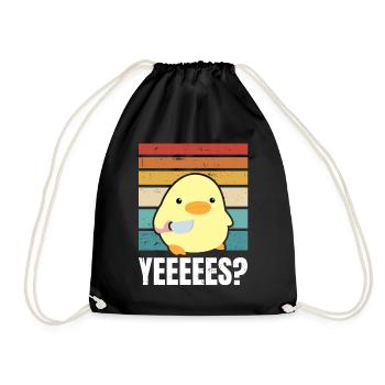 Yeeeeees mignon canard avec couteau meme goose cadeau - Sac de sport léger - noir - Devant