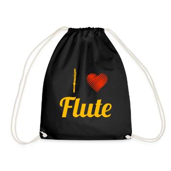 Flutist Octave Flute Aerophone Gift Flute - Drawstring Bag - black - Front