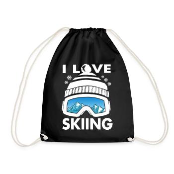 Funny I Love Skiing Ski Goggles GiftSkiing apparel - Turnbeutel - Schwarz - Vorne