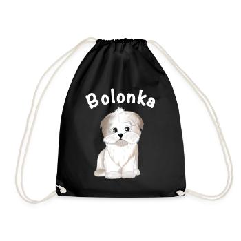 Bolonka Tshirt Bolonka Zwetna Dog Shirt T-Shirt - Drawstring Bag - black - Front