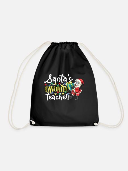 Weihnachten Santa's Favorite Teacher - Turnbeutel - Schwarz