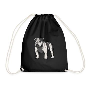 Englische Bulldogge - Drawstring Bag - black - Front