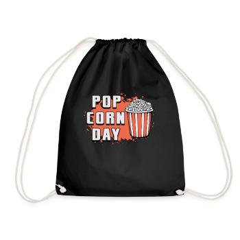 Cinema Popcorn Day Movie Delicious Sweet Corn Gift Idea - Drawstring Bag - black - Front