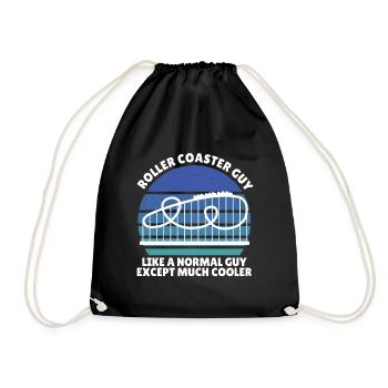 roller coaster guy - Drawstring Bag - black - Front