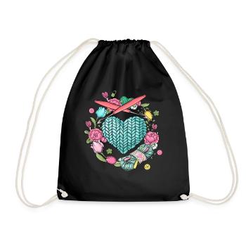 Crochet tricoteuse de fil à tricoter couturière - Sac de sport léger - noir - Devant