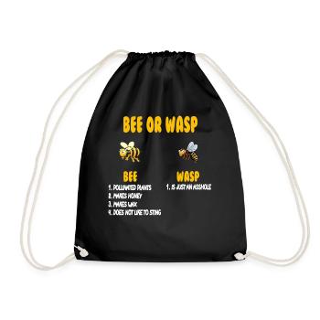 Bee or Wasp - Drawstring Bag - black - Front
