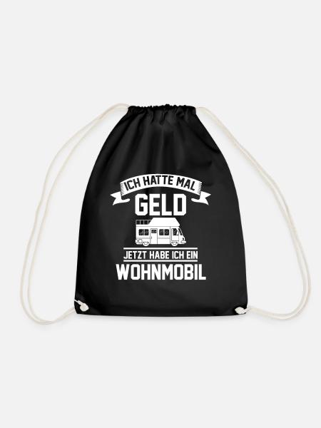 Campen Campingplatz Camper Wohnwagen Lustige Sprüc - Turnbeutel - Schwarz