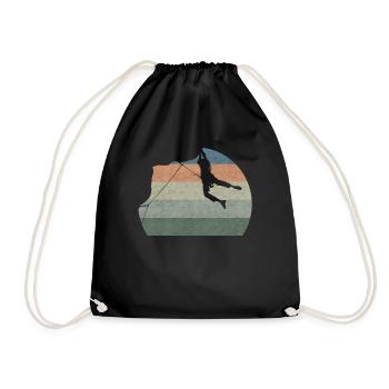 Grimpeur vintage escalade alpiniste boulderer - Sac de sport léger - noir - Devant