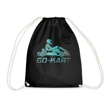 Kart go-kart karting kart pilote cadeau rétro - Sac de sport léger - noir - Devant