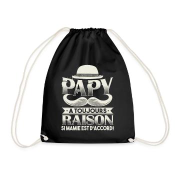 Papy Cadeau Humour Papou Humour - Sac de sport léger - noir - Devant