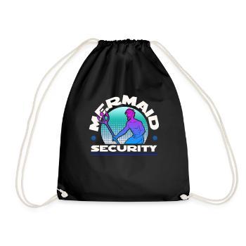 Mermaid Security - Drawstring Bag - black - Front