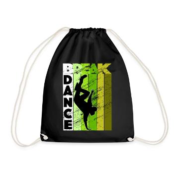 Breakdancing B-Boy breakdancer - Drawstring Bag - black - Front