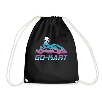 Kart go-kart karting kart pilote cadeau rétro - Sac de sport léger - noir - Devant