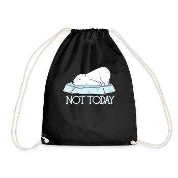 Not Today Polar Bear - Not Today! - Drawstring Bag - black - Front