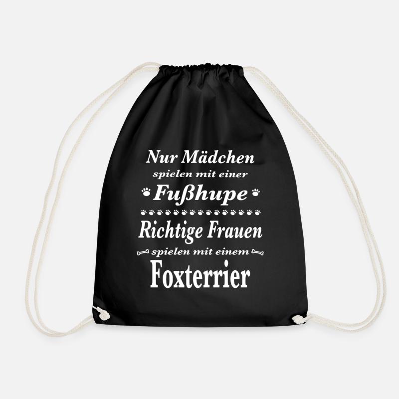 Foxterrier Tshirt Foxterrier Hund Shirt T-Shirt - Turnbeutel - Schwarz