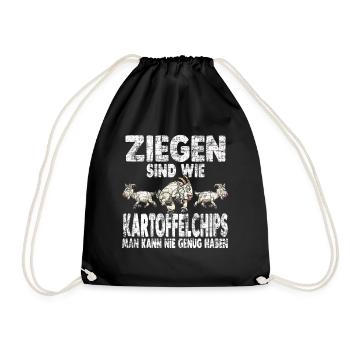 Ziege Lamm Zioegenbock Steinbock Bauer Landwirt Ge - Turnbeutel - Schwarz - Vorne
