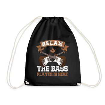 Lustige Gitarrenmusik Bass Spieler - Turnbeutel - Schwarz - Vorne