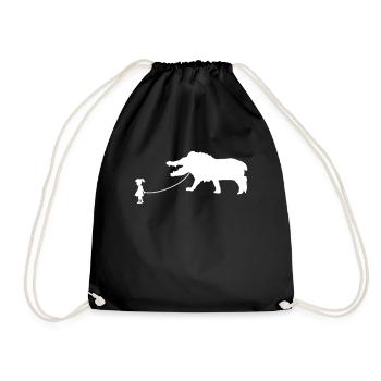Ammit Pet Walked By Girl - Drawstring Bag - black - Front
