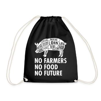 No Farmers No Food No Future - Farmer - Drawstring Bag - black - Front