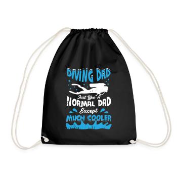 Fun Diving Father Diver Papa Gift - Drawstring Bag - black - Front