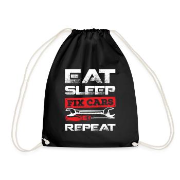 Race car auto mechanic auto mechanic gift - Drawstring Bag - black - Front