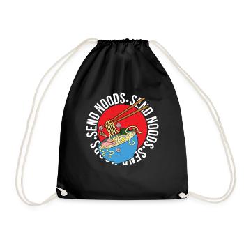 Funny Send Noods Nudes Noodle Soup Ramen - Drawstring Bag - black - Front