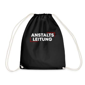 Anstaltsleitung Irrenhaus Abteilungsleiter Lustig - Turnbeutel - Schwarz - Vorne