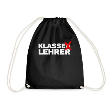 Klassenlehrer Klasse Lehrer Wortspiel - Turnbeutel - Schwarz - Vorne