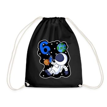 6e anniversaire astronaute cadeau garçon 6 ans - Sac de sport léger - noir - Devant