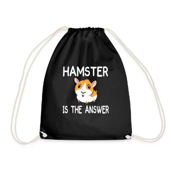 Hamster ist die Antwort Haustier - Turnbeutel - Schwarz - Vorne