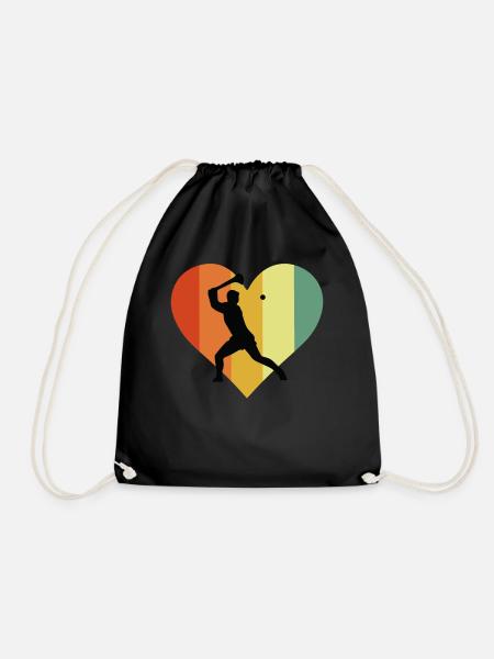 Retro Hurling Heart Design - Drawstring Bag - black