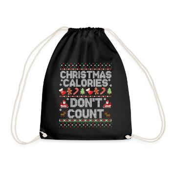Chandail de Noël laid Calories de Noël - Sac de sport léger - noir - Devant