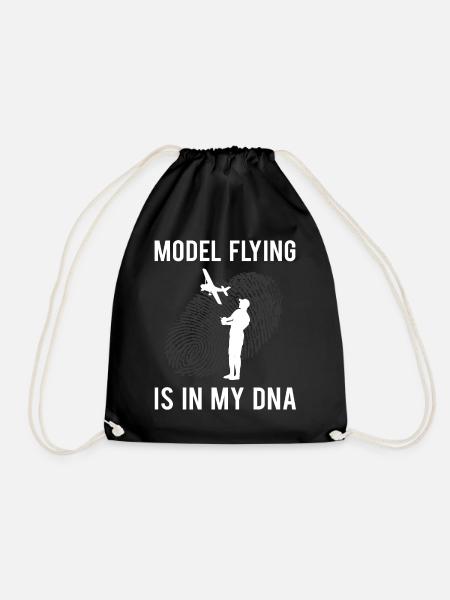 Modellflug Lustiger Spruch Modellbauer Geschenk - Turnbeutel - Schwarz