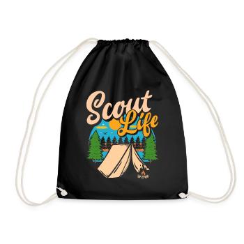 Scouts Nature Tent Tents Gift - Drawstring Bag - black - Front