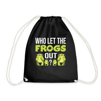 Frog ampibian biologist - Drawstring Bag - black - Front