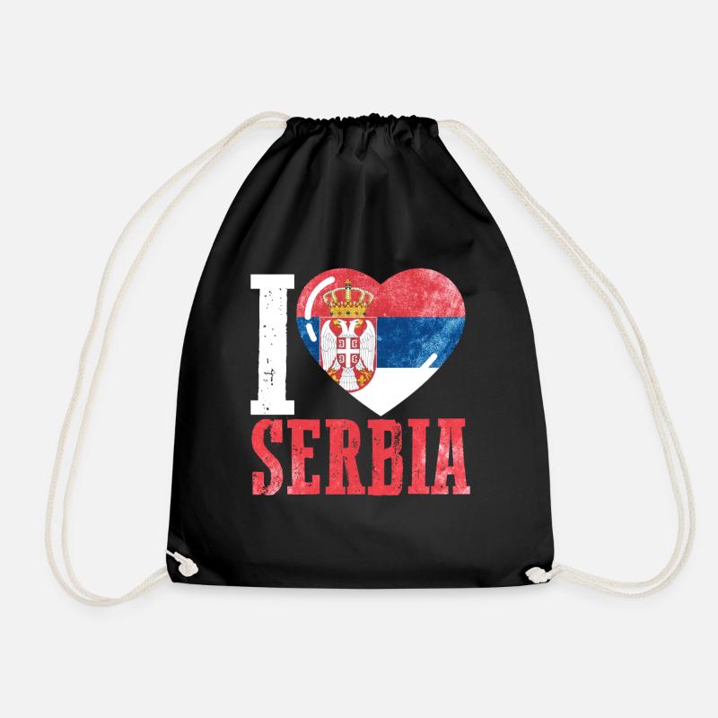 Ich liebe Serbien - Turnbeutel - Schwarz