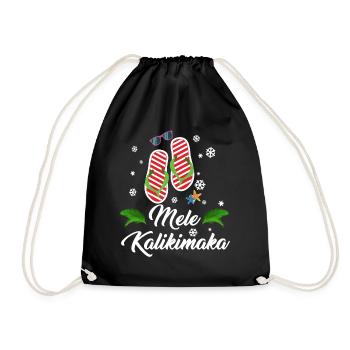 Mele Kalikimaka Shirt Beach Hawaiian Xmas Hawaii - Drawstring Bag - black - Front