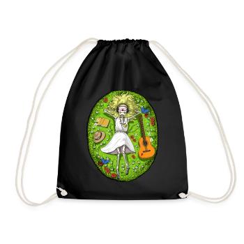 Skeleton Hippie - Drawstring Bag - black - Front