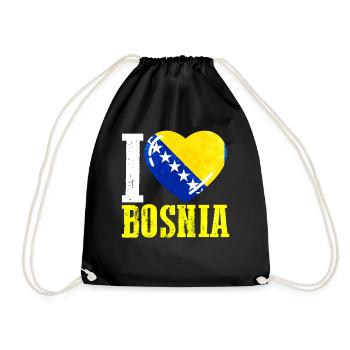 I love Bosnia - Drawstring Bag - black - Front