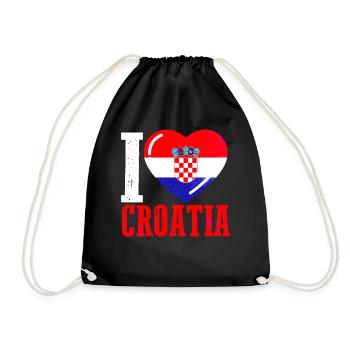 Croatia Heart - Drawstring Bag - black - Front
