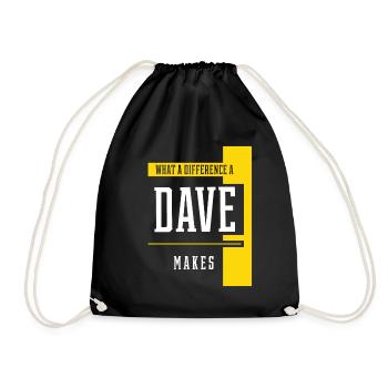 What A Difference A Dave Makes - Family Name Gift - Drawstring Bag - black - Front