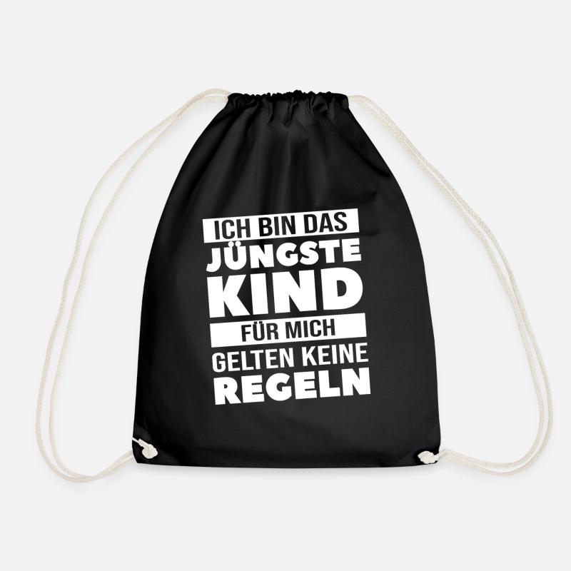 Jüngstes Kind Kleines Kind Geschwisterbekleidung - Turnbeutel - Schwarz