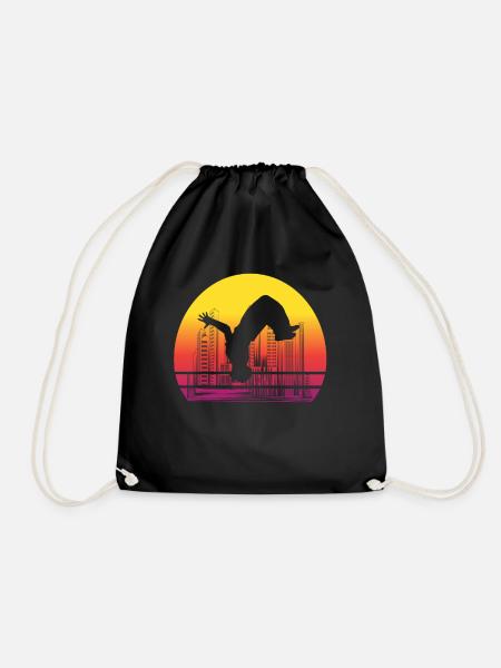 Cadeau de Freerunning Parkour Backflip Siluette - Sac de sport léger - noir