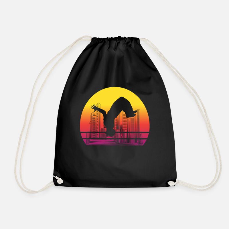 Cadeau de Freerunning Parkour Backflip Siluette - Sac de sport léger - noir