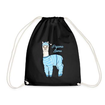 Pajama Lama Design Official sleep shirt for - Drawstring Bag - black - Front