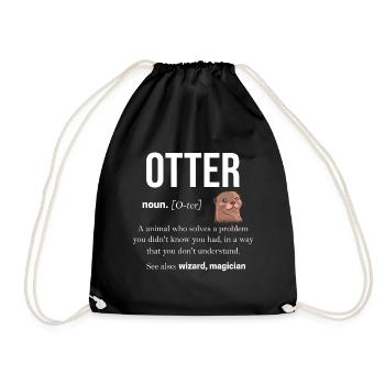 Otter - Drawstring Bag - black - Front