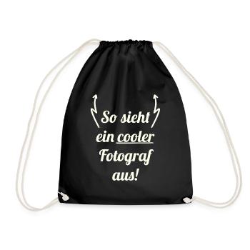 Fotograf - Turnbeutel - Schwarz - Vorne
